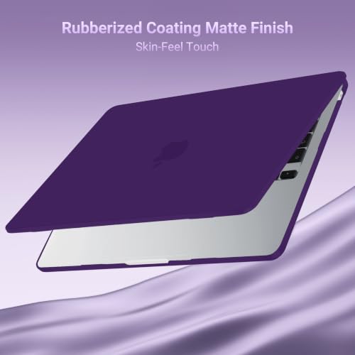 MOSISO Compatible with MacBook Air 13 inch Case M5 2026 M4 M3 M2 2025-2022 | A3449 A3240 A3113 A2681, Hard Shell&Keyboard Cover&Screen Film&Pouch for MacBook Air 13.6 inch Case, Grape Purple - color: Grape Purple