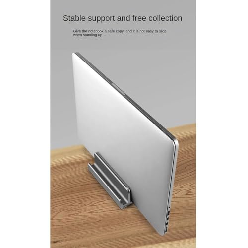 Vertical Laptop Stand,3-Slot Space-Saving Aluminum Desktop Stand Holder with Adjustable Dock Size for PC/Tablet/Phone(Gray 3 Slot)