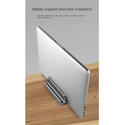 Vertical Laptop Stand,3-Slot Space-Saving Aluminum Desktop Stand Holder with Adjustable Dock Size for PC/Tablet/Phone(Gray 3 Slot)