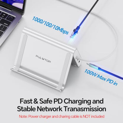 USB C Docking Station Dual Monitor for MacBook Pro/Air, 11-in-1 MacBook Docking Station with Stand, 2X 4K@60Hz HDMI, 100W PD, Ethernet, SD/TF, 10Gbps USB A/C for M5/M4/M3 Pro/Max - Silver - color: Silver