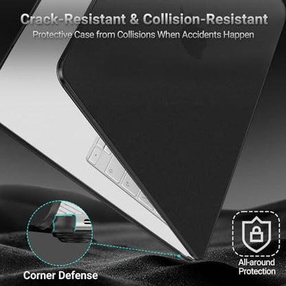 MOSISO Compatible with MacBook Neo Case 13 inch 2026 A3404 A18 Pro Chip | 4 in 1 Kit Ultra-Thin Exact-Fit Scratches&Fingerprints Resistant Protective Hard Shell Matte Case Cover, Black Clear - color: Black Clear