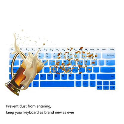 2 Pack Keyboard Cover for Lenovo ThinkPad X1 Carbon 14" 2017-2019 5th/6th/7th, X1 Yoga 2017 Gen, New S2, A475 L460 L470 T460 T460p T460s T470 T470p T470s 14 Inch - color: OmbreBlue+Clear