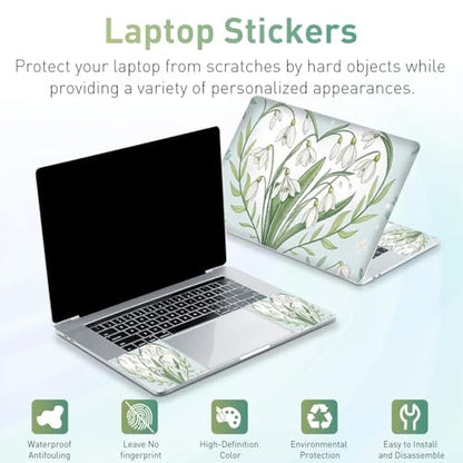 12.1 13 13.3 14 15.4 15.6 Inch Laptop Skin Decal, Laptop Skins Stickers Decals for Notebook PC, Universal Reusable Vinyl Laptop Cover Sticker, Waterproof Art Protector I Green Flower Heart - color: Green Flower Heart