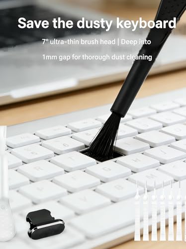 14 Pcs Electronics Cleaning Kit –Cleaning Brushes, Dust Blower, Precision Brushes & Port Tools for Smartphone, Laptop, Keyboard, Speakers, Tablet & Wireless Earbuds