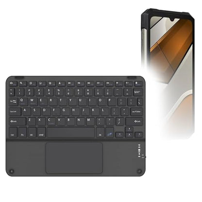 BoxWave Keyboard Compatible with Doogee S200 Max - SlimKeys Bluetooth Keyboard with Trackpad, Portable Slim TouchPad - Jet Black