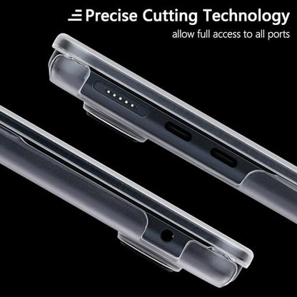 MEEgoodo for MacBook Air M5/M4/M3/M2 13 inch Case 2026-2022, Fit Model A3449/A3240/A3113/A2681, Flexible Case for MacBook Air 13.6 inch with TPU Keyboard Cover & Webcam Cover & OTG Adapter, Clear - color: Clear
