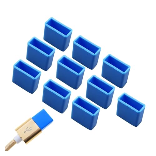 USB Cover Cap 12 Pcs USB Male Dust Plug Silicone Stopper Cap for Charging Extension Transfer Data Line Cable USB Protector Anti-Dust Cover for USB Type A(Q-blueG) - color: Q-blueG