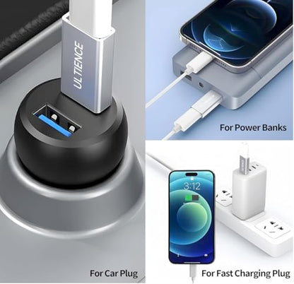 USB-C Female to USB 3.0 Male Adapter Cable, 10Gbps Ultra-Fast Transfer Speed, 60W Fast Charging, Durable Braided 1.2m Cable, Sturdy Metal Plug for Laptops, PCs & Smartphones (Grey 3.3ft) - color: Grey 3.3ft (Pack of 1)