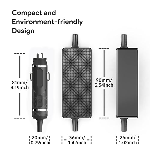 140W 135W 130W 100W 95W 90W USB-C Laptop Car Charger PD3.1 12V-24V DC Adapter for MacBook Pro 16" /MacBook Air,Dell XPS/Latitude/Precision/Chromebook,Lenovo,HP,Asus,Toshiba/Steam Deck/Tablet/Phone