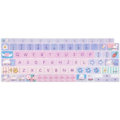 Cute Keyboard Cover for 2021 2020 MacBook Air 13 inch (Model: A2179 A2337) M1 Chip, Silicone Protective Skin, Cute Bunny - color: Cute Bunny