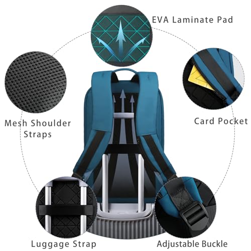 hk Backpack for Men Business Slim Laptop Bag | Anti Theft Travel Backpacks 15.6 Inch Laptop Water Resistant Computer Bag for Work Office College, Blue
