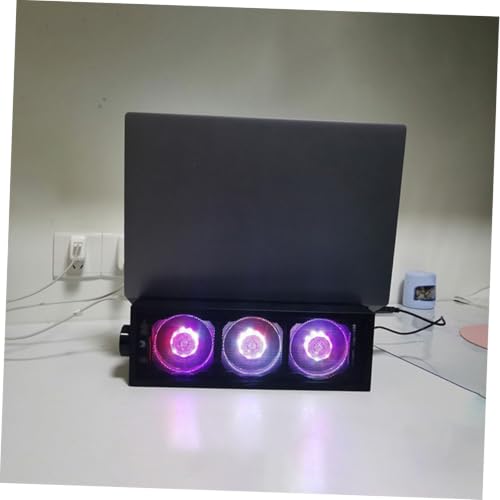 POPETPOP RGB Adjustable Speed Laptop Cooling Pad with Aluminum Heightened Stand, Professional Notebook Cooler for Gaming and Office Use