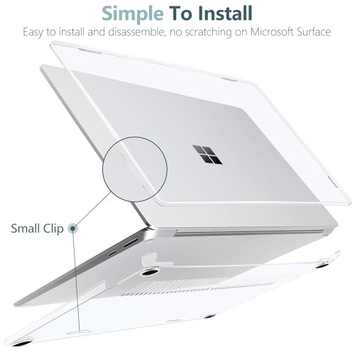 Crystal Clear Case for 15" Microsoft Surface Laptop 8 2026 for Business,Surface Laptop 2024 2025 (7th Edition), Lightweight Ultra-Slim Shell with Keyboard Cover, OTG Adapter, Transparent - color: Transparent