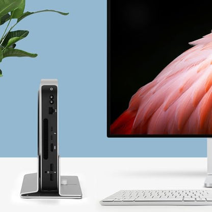 Adjustable Mac mini Stand Aluminium Vertical Laptop Holder Desk Mount - Universal Fit for Mac mini 2005-2023, Compatible with Laptop and Mini PC - Slot Width (10-52mm/0.4-2 inch) - color: Silver for Mac Mini 2005-2023