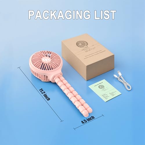 WiHoo Portable Stroller Fan, 11H Ultra-long Battery Life 3 Speed 360°Rotate, USB Rechargeable or Battery Operated Cooling Clip On Personal Fan for Baby Crib Travel Car Seat Pink - color: Pink