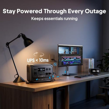 BLUETTI Elite 100 V2 Portable Power Station and Solar Cable, 1024Wh LFP Battery Backup w/ 4 1800W AC Ports (3600W Surge), 35% Smaller, Fast Charge and UPS Solar Generator for Camping, Road Trip - style: BLUETTI Elite 100 V2+Solar Charging Cable