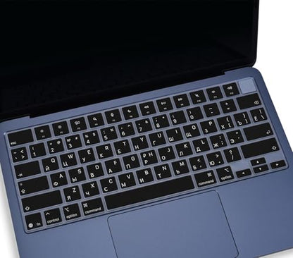 Russian Keyboard Cover Skin Compatible with 2026 Apple MacBook Neo 13 inch A3404 with A18 Pro Chip,13" MacBook Neo A18 Pro Silicone Keyboard Protector with Russia Language - Black - color: Black-Russian, size: MacBook Neo 13" 2026+