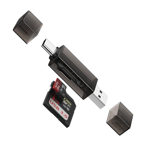 SD Card Reader Dual Slots,High-Speed USB 3.0+USB C Memory Card Reader Adapter - Supports SD/Micro SD/SDXC/SDHC/MMC,Compatible with Laptop,PC,iPad Pro,iPhone 16/15,Galaxy S25/S24/S23,Pixel 9 Pro/8/7/6