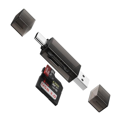 SD Card Reader Dual Slots,High-Speed USB 3.0+USB C Memory Card Reader Adapter - Supports SD/Micro SD/SDXC/SDHC/MMC,Compatible with Laptop,PC,iPad Pro,iPhone 16/15,Galaxy S25/S24/S23,Pixel 9 Pro/8/7/6