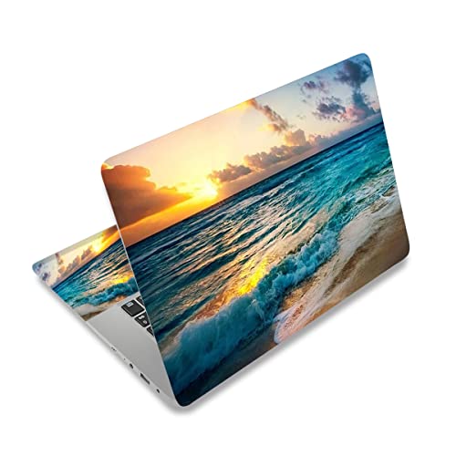 Laptop Skin Sticker Decal for 12" 13" 13.3" 14" 15" 15.4" 15.6 inch Laptop | Art Skin Sticker Cover Protector Notebook (2 Wrist Pad Skins Included), Decorative Removable, Sunset Beach - color: Sunset Beach