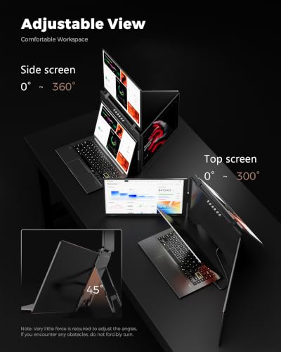 Ladomi Triple Screen Laptop Monitor Extender, 14" Laptop Screen Extender | FHD 1200P, One Cable Connection, Driver Needed, 400% Boost Efficiency, Fit for 12"-16.5" Laptop, Plug&Play Fit for Wins, Mac - size: 14-inch
