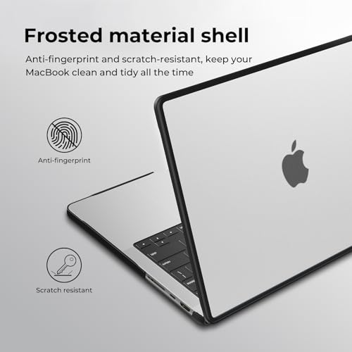 BlueSwan Anti-Cracking Case for MacBook Pro 16 inch M5-M1 Pro/Max 2026-2021 | Anti-Scratch Protective Hard Case, Soft TPU Bumper, Drop Protection, Sturdy and Durable, Business & Travel, Frosted Clear - color: Frosted Clear, size: Pro 16-inch (2026-2021)