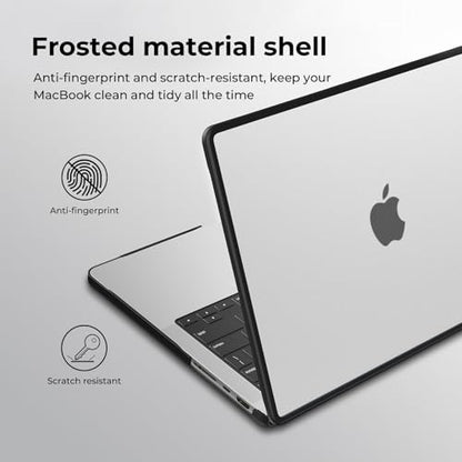 BlueSwan Anti-Cracking Case for MacBook Pro 16 inch M5-M1 Pro/Max 2026-2021 | Anti-Scratch Protective Hard Case, Soft TPU Bumper, Drop Protection, Sturdy and Durable, Business & Travel, Frosted Clear - color: Frosted Clear, size: Pro 16-inch (2026-2021)