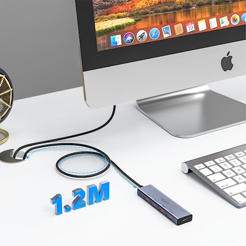 USB Hub 3.2, TSUPY USB Splitter 10Gbps 4 USB 3.2 Ports with 4ft Extension Cable,Ultra-Slim Aluminium USB 3.2 Gen 2 HUB Fast Data Transfer USB Port Extender for MacBook,Chromebook,Mobile HDD,Laptops - size: 10Gbps 4 USB 3.2 Ports Aluminium