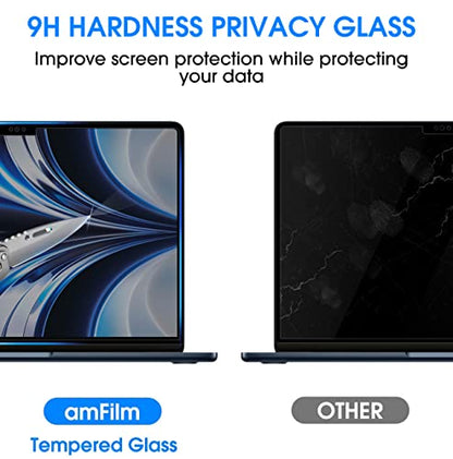 amFilm Privacy Screen Protector for MacBook Air 13.6'' M4/M3/M2 Chip | Scratch Protection, Easy to Instllation & Bubble Free, HD Clear, Ultra Thin (Privacy 13.6 inch) - size: Privacy 13.6 inch