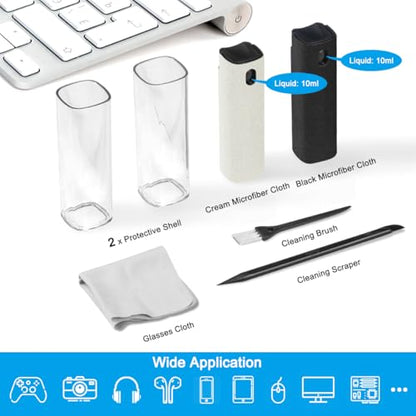 walrfid 2Pcs Laptop Cleaner, Computer Screen Cleaner Spray and Wipe, Electronics Laptop Cleaning Kit for iPad, iPhone, Cellphone, Monitor, MacBook Pro, Car Display, Tablet, TV, Kindle, Black Cream - color: Black, Cream