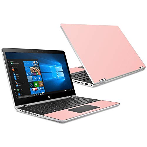 Mightyskins Skin Compatible with Hp Pavilion X360 15.6" (2018) - Solid Blush | Protective, Durable, and Unique Vinyl Decal Wrap Cover | Easy to Apply, Remove, and Change Styles | Made in The USA - color: Blush