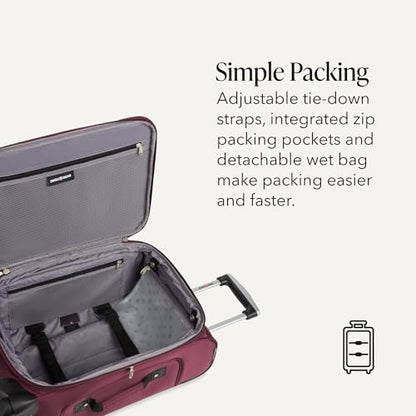 SWISSGEAR Sion Carry-On Spinner Luggage, Softside Expandable, Lightweight Suitcase, Merlot, 22.75-Inch - color: Merlot, size: Carry-On