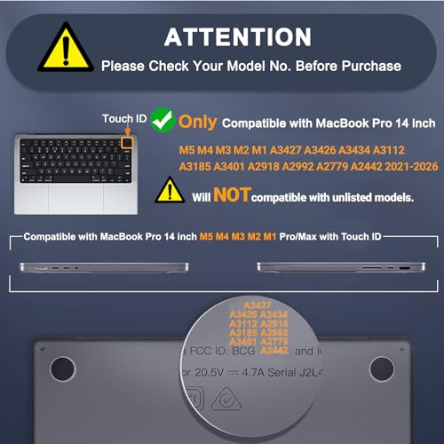 MOSISO Compatible with MacBook Pro 14 inch Case M5 2026 M4 M3 M2 M1 2025-2021, Ultra-Thin Seamlessly Closes Scratches & Fingerprints Resistant Matte Finish Protective Hard Shell Case, Space Gray Clear - color: Space Gray Clear