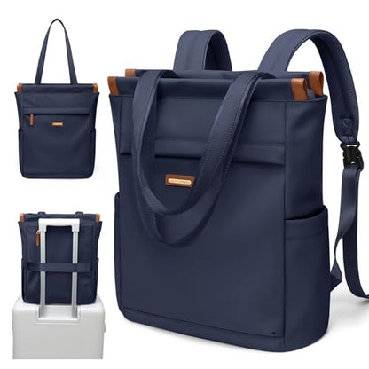 GOLF SUPAGS Convertible Laptop Backpack for Women Casual Daypack Notebook Tote Bag for Work College Travel Leisure (Navy Blue) - color: Navy Blue-n
