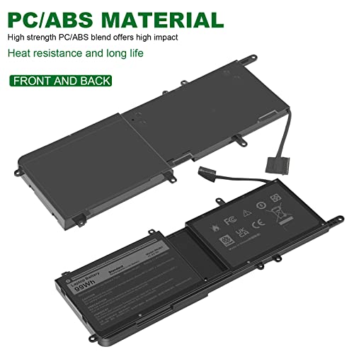 Fancy Buying 9NJM1 44T2R MG2YH Laptop Battery for Dell Alienware 15 R3 R4 17 R4 R5 Series P31E P69F P31E001 P31E002 P69F001 P69F002 HF25D 01D82 546FF 0546FF HF250 0HF250 0MG2YH - size: 11.55*4.19*0.51inch