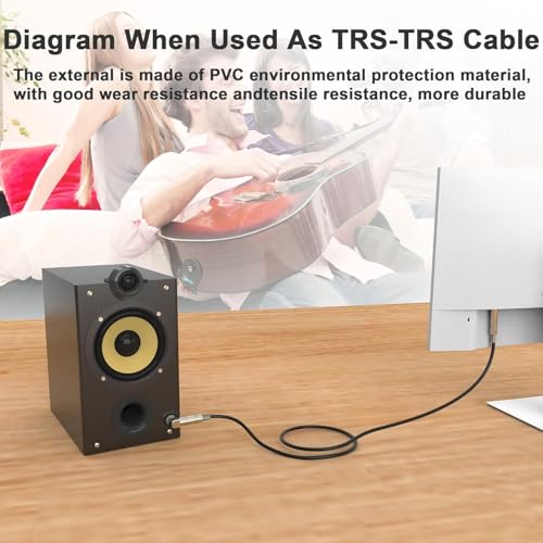 Right Angle 6.35mm TS to XLR Female, 1/4" TRS to XLR 3Pin Female,for Speakers, Stage, DJ and More,Right Angle 6.35mm TRS Stereo Male to Female Audio Cable,(6.6 FT 2Pack) - style: Right Angle 6.35mm TRS Stereo Male to Female Audio Cable,(6.6 FT 2Pack)