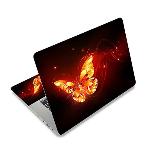 Laptop Skin Sticker Decal,13.3 14 15 15.4 15.6 inch Laptop Universal Vinyl Skin Sticker Cover,Dustproof Waterproof Reusable Art Decal Protector with Free 2 Wrist Pads (Butterfly) - color: Butterfly