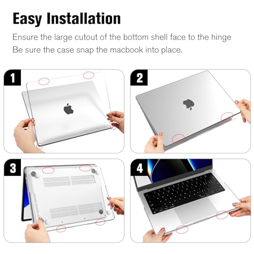 Fintie Hard Shell Case for MacBook Pro 14 Inch, Crystal Clear | A3434 A3112 A3185 A3401 A2992 A2918 A2779 A2442 A3426 A3427, 2021-2026, M5/M4/M3/M2/M1 - color: Crystal Clear, size: Pro 14 Inch