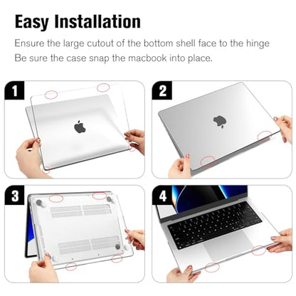 Fintie Hard Shell Case for MacBook Pro 14 Inch, Crystal Clear | A3434 A3112 A3185 A3401 A2992 A2918 A2779 A2442 A3426 A3427, 2021-2026, M5/M4/M3/M2/M1 - color: Crystal Clear, size: Pro 14 Inch