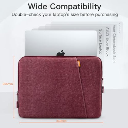 JETech Laptop Sleeve for 13-14Inch MacBook Neo (A18 Pro), MacBook Air/Pro (M1-M5) 2020-2026, 13-13.6 Inch Notebook, Waterproof Shock Resistant Bag Case with Accessory Pocket (Red) | For MacBook Neo (A18 Pro), MacBook Air/Pro (M5-M1) 2026-2020, Waterproof