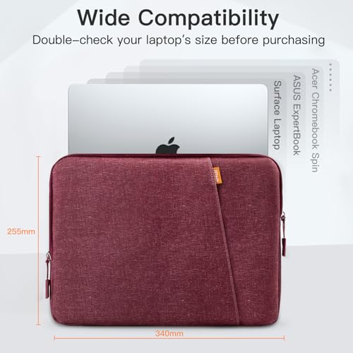JETech Laptop Sleeve for 13-14Inch MacBook Neo (A18 Pro), MacBook Air/Pro (M1-M5) 2020-2026, 13-13.6 Inch Notebook, Waterproof Shock Resistant Bag Case with Accessory Pocket (Red) | For MacBook Neo (A18 Pro), MacBook Air/Pro (M5-M1) 2026-2020, Waterproof
