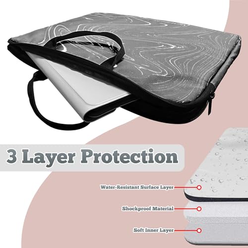 Laptop Sleeve Case 15 inch Plus Cute Mousepad, Black White Dirty Retro Slim Carrying Case Durable Handbag Protective Travel Laptop Bag for 13-15 inch Tablet,Laptop, Ultrabook Notebook - color: Black White Dirty Retro, size: 15 Inch