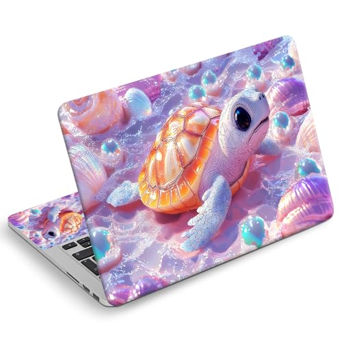 Universal Laptop Skin Sticker Decal, Compatible with MacBook HP Dell Lenovo 12"-15.6", Reusable Vinyl Notebook Cover 3PCS Set, High-Recognition Film-Cute 3D Baby Sea Turtle - color: Cute 3D Baby Sea Turtle