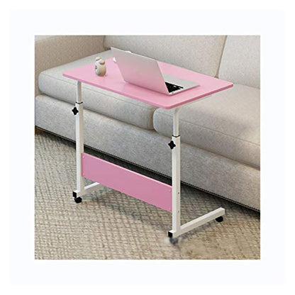 GaRcan Overbed Table Wheels The Sofa Overbed Table Rolling Table Tilting Overbed Table with Wheels Rolling Laptop Table Overbed Desk Rolling Laptop Stand Over Bed Desk (80 * 40pink) - color: 80*40pink
