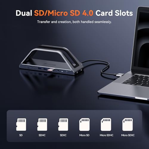 TobenONE MacBook Pro Docking Station Dual 4K Monitor, 150W Charger, 7 USB | Plug and Play, Laptop Docking Station Stand for MacBook M1-M5 Pro/Max, 10Gbps/PD 30W, 2.5G Ethernet, for Home, Office, Studio