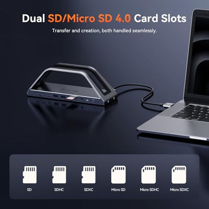 TobenONE MacBook Pro Docking Station Dual 4K Monitor, 150W Charger, 7 USB | Plug and Play, Laptop Docking Station Stand for MacBook M1-M5 Pro/Max, 10Gbps/PD 30W, 2.5G Ethernet, for Home, Office, Studio