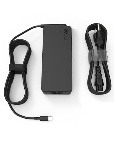 65W USB C Laptop Charger Compatible with Lenovo ThinkPad/Yoga/ThinkBook | for Lenovo ThinkPad T14 X1 T16 E16 T15 T480 T490 Yoga 7i Computer Thinkbook 13s 14 15 16 Plus Chromebook Type C Power Cord - color: Black