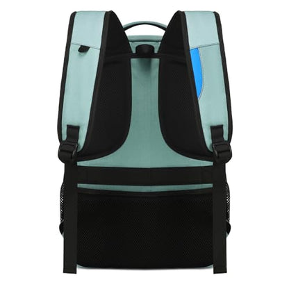 17 Inch Laptop Backpack for Travel Water Resistant College Backpack for Men/Women Laptop Bag with USB Charging Port and Clear Cosmetic Toiletry Bag, Green A - color: 30191 Green With Clear Toiletry Bag