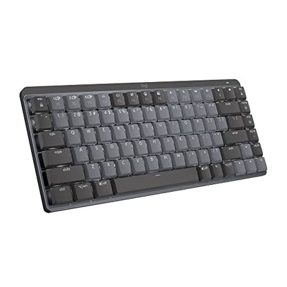 Logitech MX Mechanical Mini Wireless Illuminated Keyboard, Tactile Quiet Switches, Backlit, Bluetooth, USB-C, macOS, Windows, Linux, iOS, Android, Metal | Tactile Quiet Low-Profile Mechanical Switches, Bluetooth or Logi Bolt, USB-C Rechargeable, Adaptive