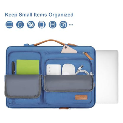 MOSISO 360 Protective Laptop Shoulder Bag,15-15.6 inch Computer Bags Compatible with MacBook Pro 16 inch, HP, Dell, Lenovo, Asus Notebook,Side Open Messenger Bag with 4 Zipper Pockets, Cadet Blue - color: Cadet Blue, size: 16 inch
